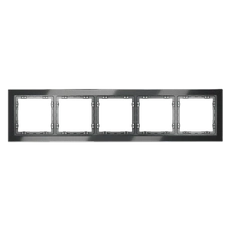 Изображение Рамка стеклянная VOLTUM S70 на 5 постов, (графит, стекло)