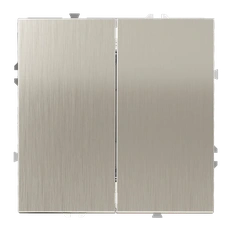 Изображение Выключатель встраиваемый VOLTUM S70 Metal двухклавишный 10А (никель)